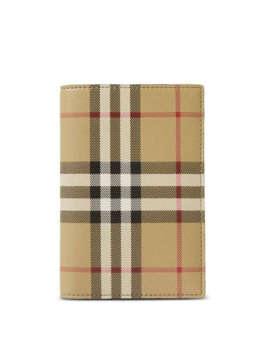 Check Leather Passport Case - BURBERRY - BALAAN 1