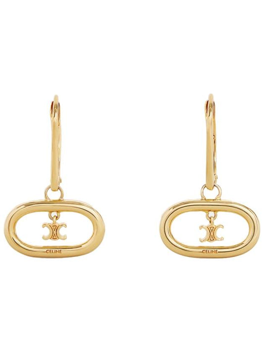Maillon Triomphe Mobile Earrings Brass Gold - CELINE - BALAAN 1