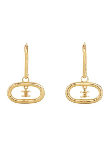 Maillon Triomphe Mobile Earrings Brass Gold - CELINE - BALAAN 1