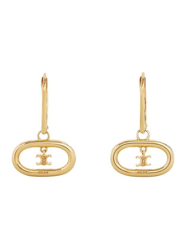 Maillon Triomphe Mobile Earrings Brass Gold - CELINE - BALAAN 1