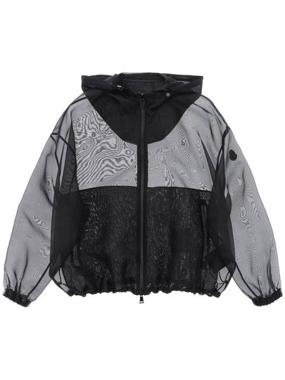 Women's Armonide Organza Zip Up Hoodie Black - MONCLER - BALAAN 2