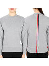 Center Back RWB Stripe Classic Loopback Crewneck Sweatshirt Light Grey - THOM BROWNE - BALAAN 3