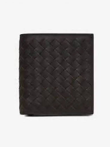 Intrecciato Leather Half Wallet Espresso - BOTTEGA VENETA - BALAAN 1