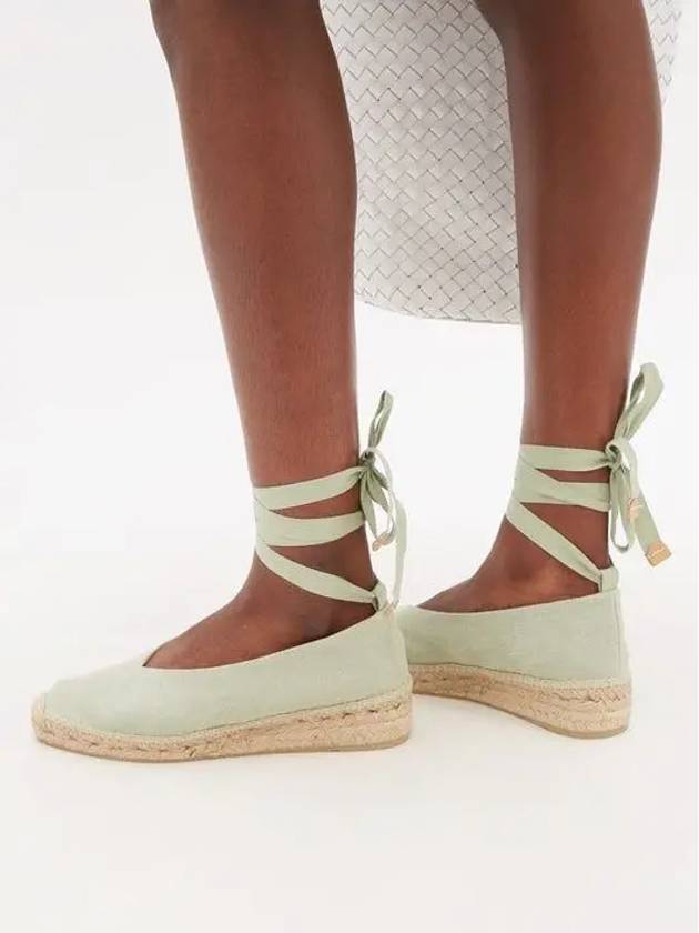 Castaner Gea 20 Canvas Jute Espadrille Loafer Green - CASTANER - BALAAN 5