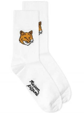 Fox Head Socks White - MAISON KITSUNE - BALAAN 1