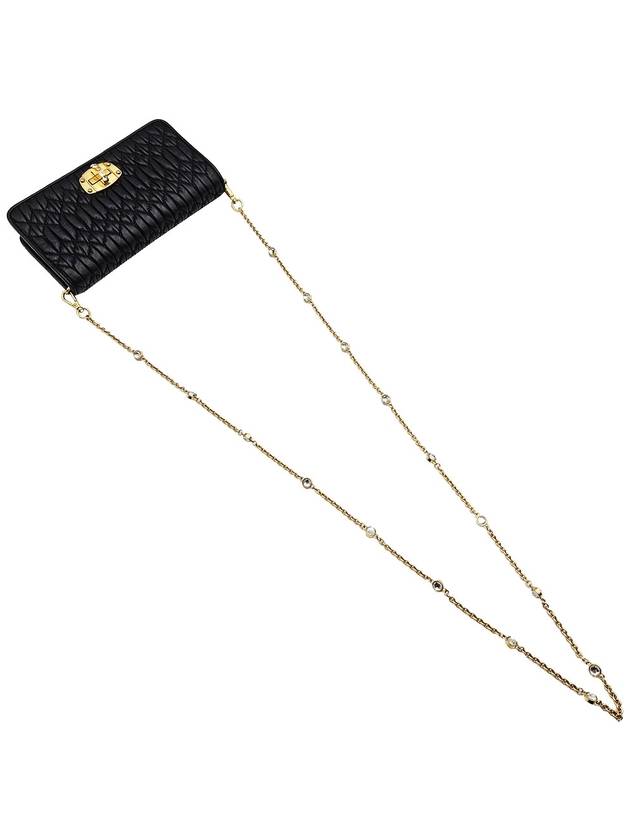 Miu Black Nappa Crystal Chain Mini Shoulder Bag - MIU MIU - BALAAN 4