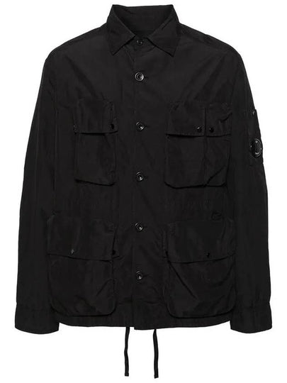 Flat Nylon Utility Over Long Sleeve Shirt Black - CP COMPANY - BALAAN 2