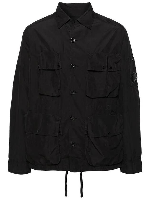 Flat Nylon Utility Over Long Sleeve Shirt Black - CP COMPANY - BALAAN 3