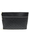 Women s Chanel Black Lambskin Quilted Silver CC Logo Zipper Large Clutch 18th gt Pouch Gangbuk used luxury goods - CHANEL - BALAAN 3