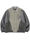 Wool Miss Varsity Stadium Jacket Gray - AJOBYAJO - BALAAN 1