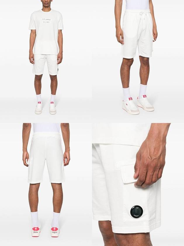 Light Fleece Utility Shorts White - CP COMPANY - BALAAN 3