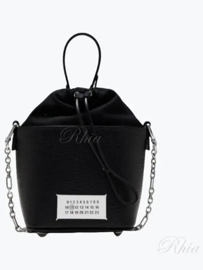 5AC Number Logo Texture Leather Bucket Bag Black - MAISON MARGIELA - BALAAN 2