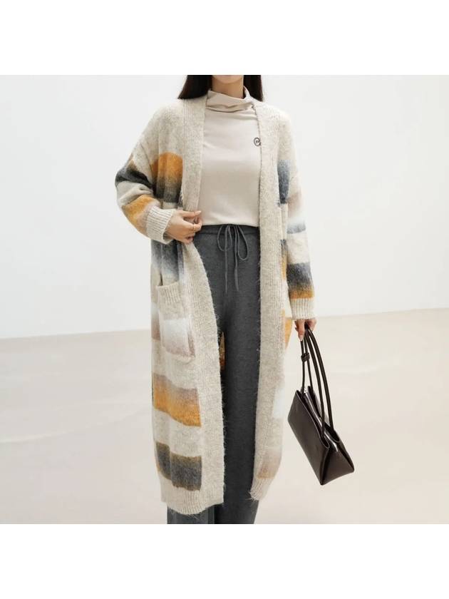 Trimu wool color long knit cardigan - MONO AT.D - BALAAN 2