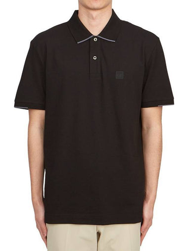 Men's Logo Patch Short Sleeve Polo Shirt Black - CP COMPANY - BALAAN 1