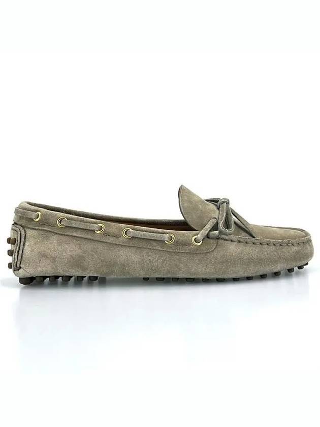 Women's Suede Driving Loafers Green Gray - CAR SHOE - BALAAN 1