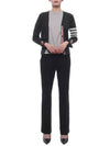 4-Bar V-Neck Cashmere Cardigan Dark Grey - THOM BROWNE - BALAAN 4