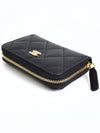 Classic Zipped Coin Purse Grained Calfskin & Gold Black - CHANEL - BALAAN 4