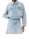 Cropped Denim Jacket Light Blue - GANNI - BALAAN 2