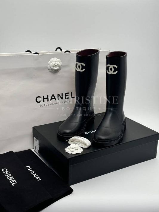 Boots Caoutchouc Black - CHANEL - BALAAN 2