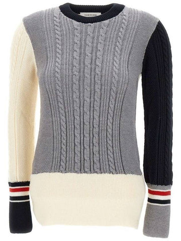 Funmix Cable Merino Knit Top - THOM BROWNE - BALAAN.