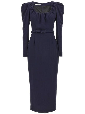 Alessandra Rich Belt Crepe Dress - ALESSANDRA RICH - BALAAN 1