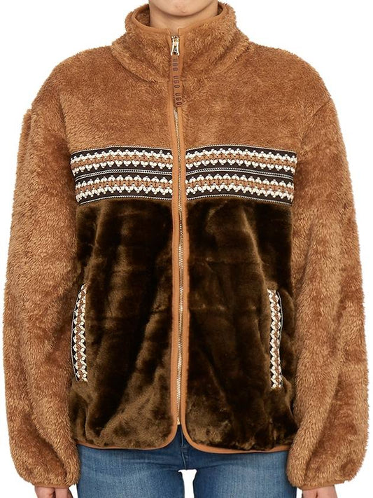 Women's Marlene Sherpa Fleece Jacket Brown - UGG - BALAAN 2