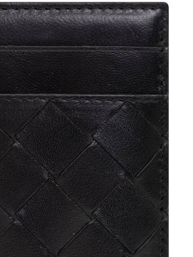 Intrecciato Magnet Leather Card Wallet Black - BOTTEGA VENETA - BALAAN 5