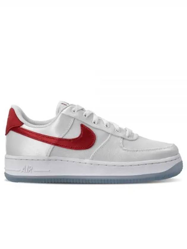 Air Force 1 07 Logo Leather Low Top Sneakers White Varsity Red - NIKE - BALAAN 2