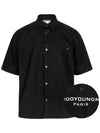 Men s Back Logo Cotton Short Sleeve Shirt Black - WOOYOUNGMI - BALAAN 2