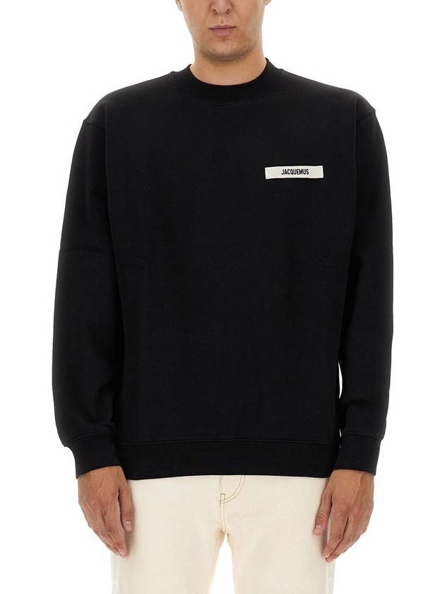 Le Gros Grain Logo Sweatshirt Black - JACQUEMUS - BALAAN 2