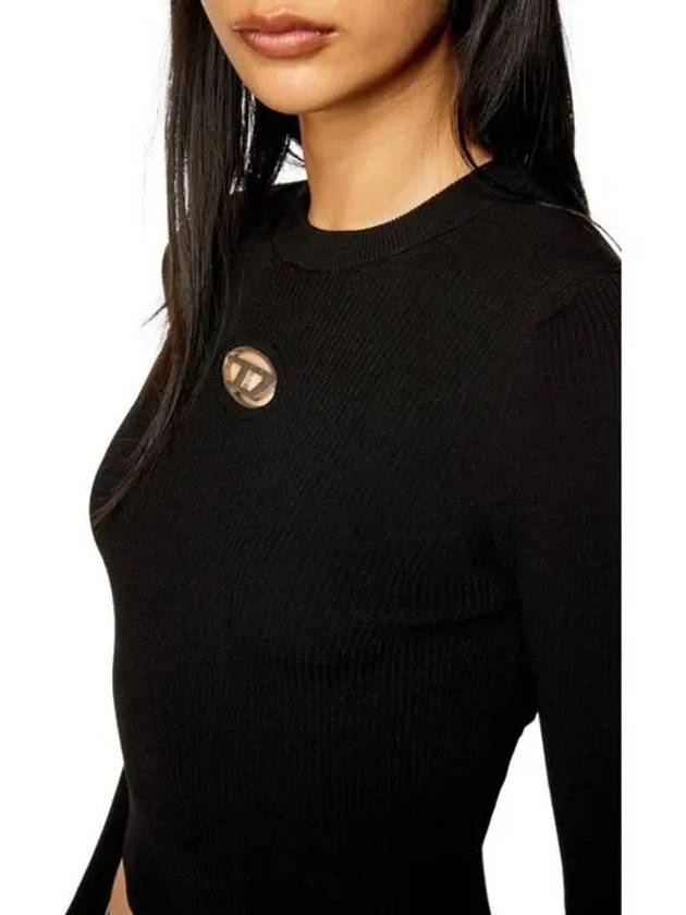 M Valary Ribbed Long Sleeve Knit Top Black - DIESEL - BALAAN 5