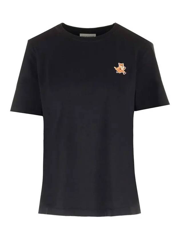 Speedy Fox Patch Comfort Short Sleeve T-Shirt Black - MAISON KITSUNE - BALAAN 3