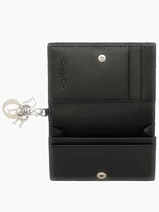 Lady Cannage Patent Calfskin Flap Card Wallet Black - DIOR - BALAAN 4