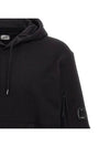 Diagonal Raised Fleece Lens Hoodie Black - CP COMPANY - BALAAN 4