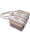 Woody Linen Canvas Calfskin Tote Bag Cement Pink - CHLOE - BALAAN 6