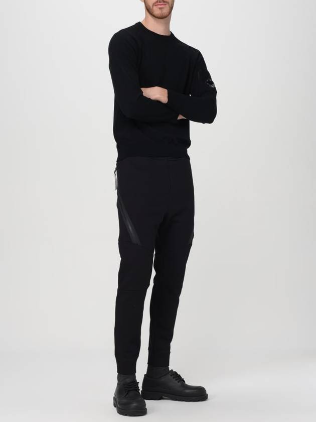 Diagonal Raised Fleece Cargo Track Pants Black - CP COMPANY - BALAAN 3