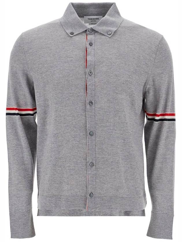 Merino Wool Armband Long Sleeve Shirt Grey - THOM BROWNE - BALAAN 2