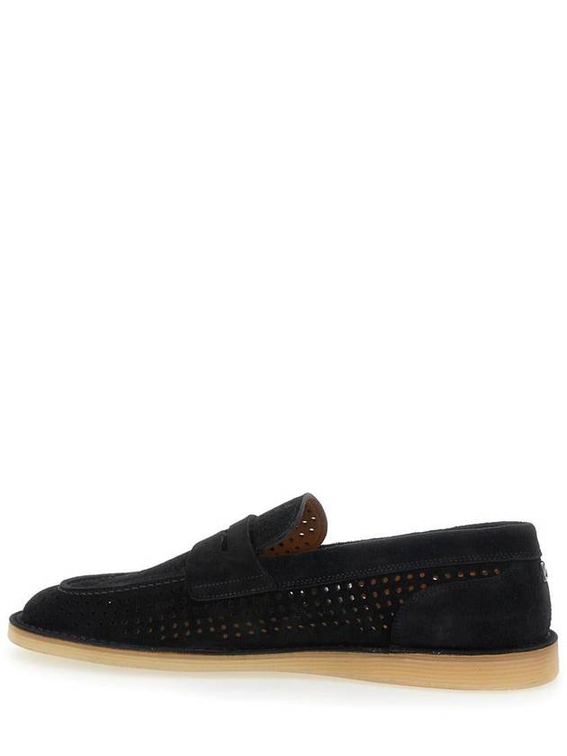 'Florio' Black Loafers With Logo Detail On The Rear And Penny Slot In Suede Woman - DOLCE&GABBANA - BALAAN 3