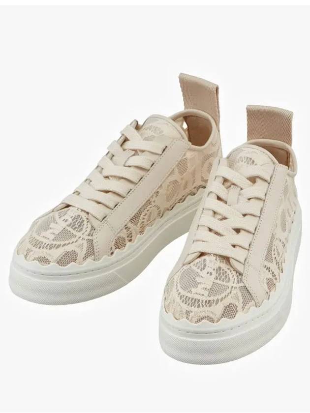 Lauren Lace Low Top Sneakers Mild Beige - CHLOE - BALAAN 4