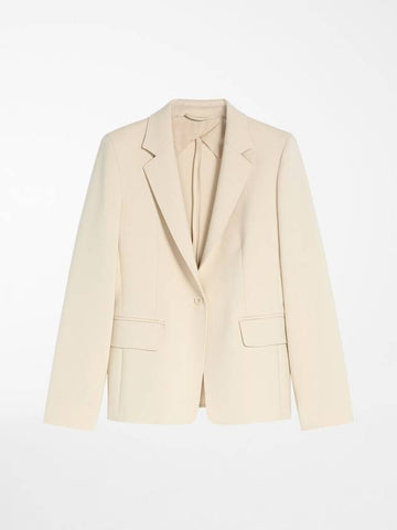 Alarico Flap Pocket Blazer Wool Jacket Beige - MAX MARA - BALAAN 1