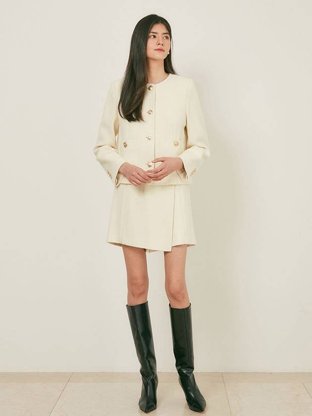 Women's BETTY Tweed Jacket Ivory - AME - BALAAN 4