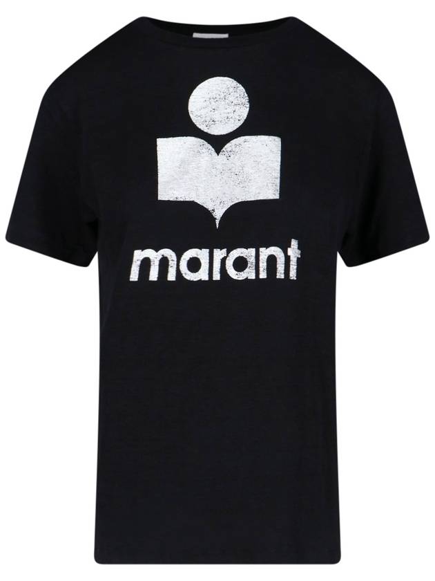 Zwell Logo Print Short Sleeve T-Shirt Black - ISABEL MARANT - BALAAN 2