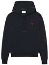 Heart Small Logo Hoodie Black - AMI - BALAAN 1