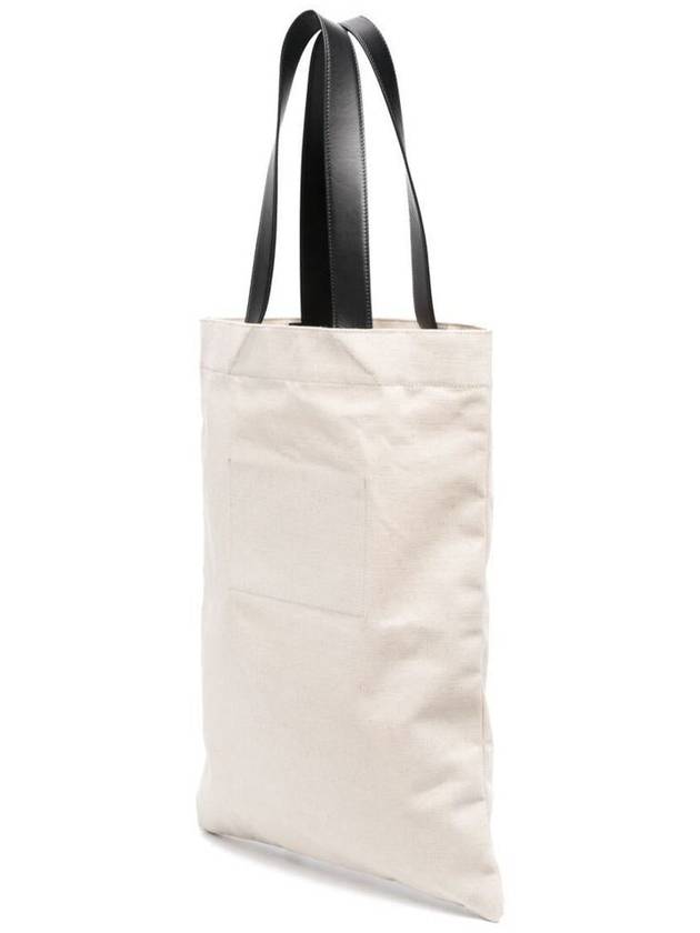 Logo Shopping Cotton Tote Bag Natural - JIL SANDER - BALAAN 3