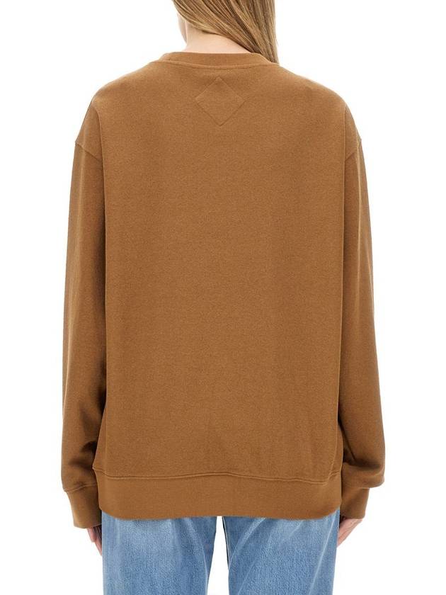 Logo Patch Boucle Knit Top Brown - MCM - BALAAN 4