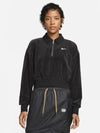 Sportswear Velor Quarter Zip Top W Black DQ5939 010 - NIKE - BALAAN 1