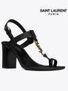 Cassandra Sandals Heel Black - SAINT LAURENT - BALAAN.