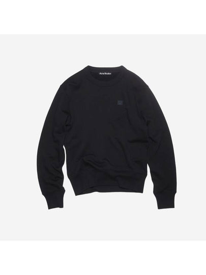 Logo Patch Regular Fit Crew Neck Sweatshirt Black - ACNE STUDIOS - BALAAN 2