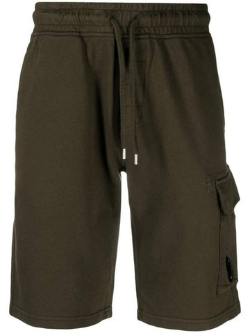 Light Fleece Utility Shorts Green - CP COMPANY - BALAAN 1