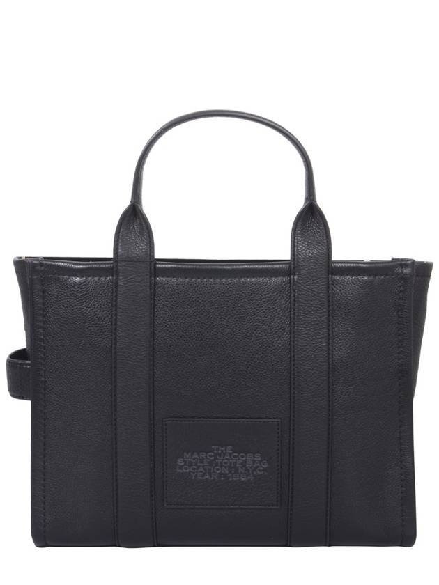 Logo Medium Leather Tote Bag Black - MARC JACOBS - BALAAN 12